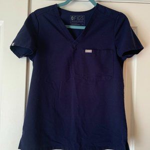 Figs Navy Catarina Scrub Top XS